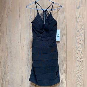 NWT. Sexy Lace Open-Back Dress Black Dress